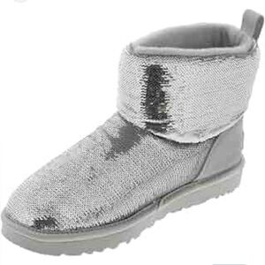 UGG Kids Mini Mirror Ball Shimmering Silver Boots